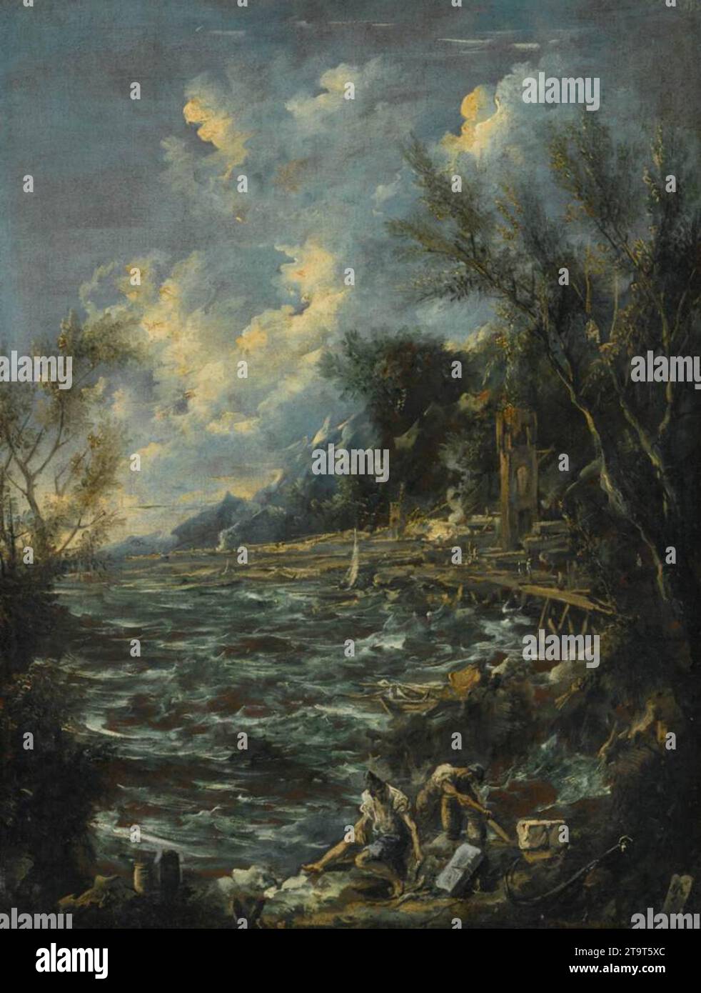 Paysage côtier méditerranéen - par Antonio Francesco Peruzzini Banque D'Images