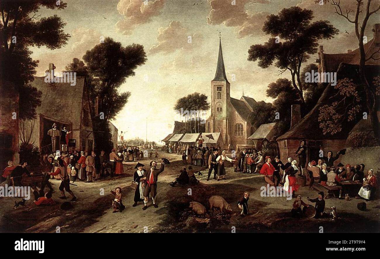 La Foire 1661 par Egbert Van Der Poel Banque D'Images