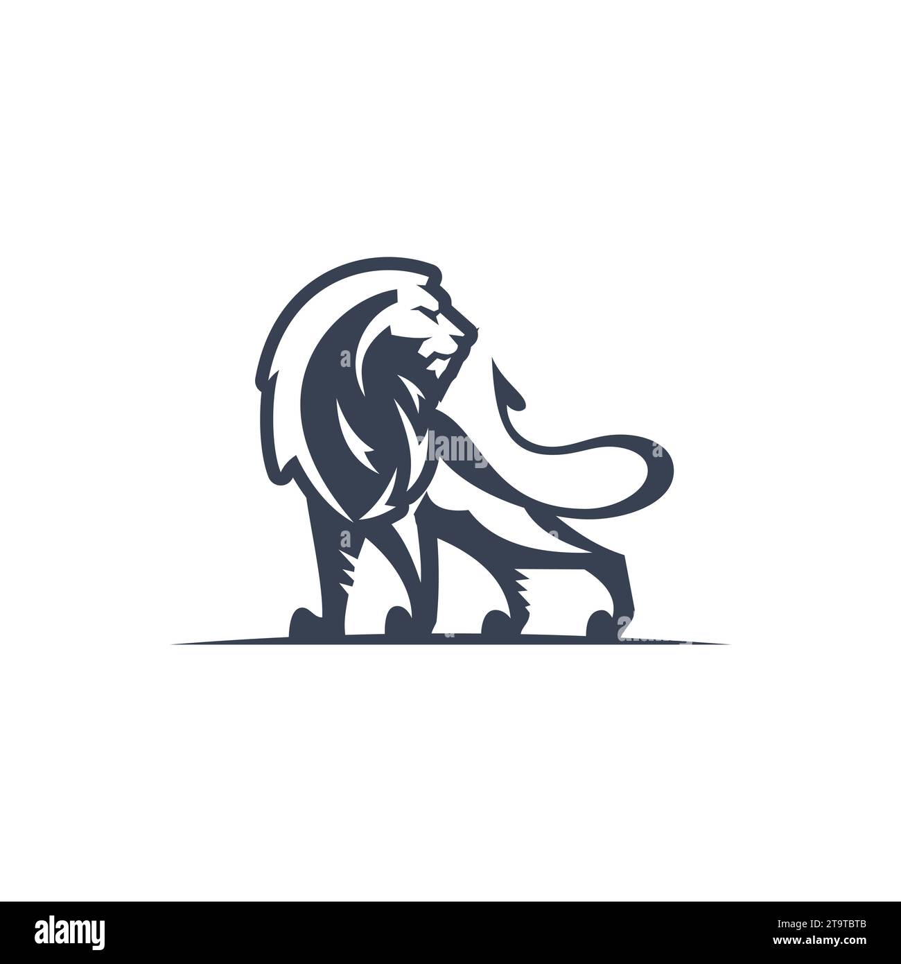 Logo Lion icône lion logo de la société logo design force et puissance symbole image vectorielle dans un style plat Illustration de Vecteur