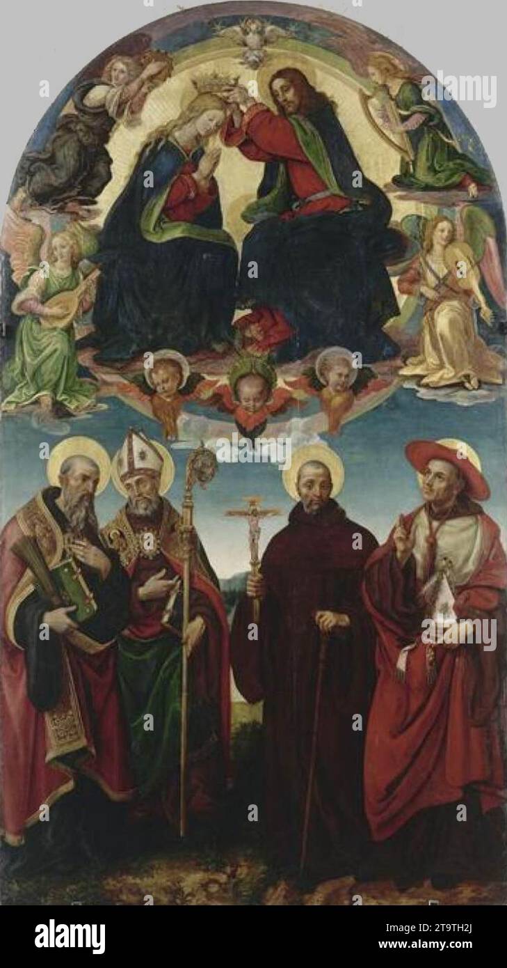 Couronnement de la Vierge vers 1510 par Raffaellino Del Garbo Banque D'Images