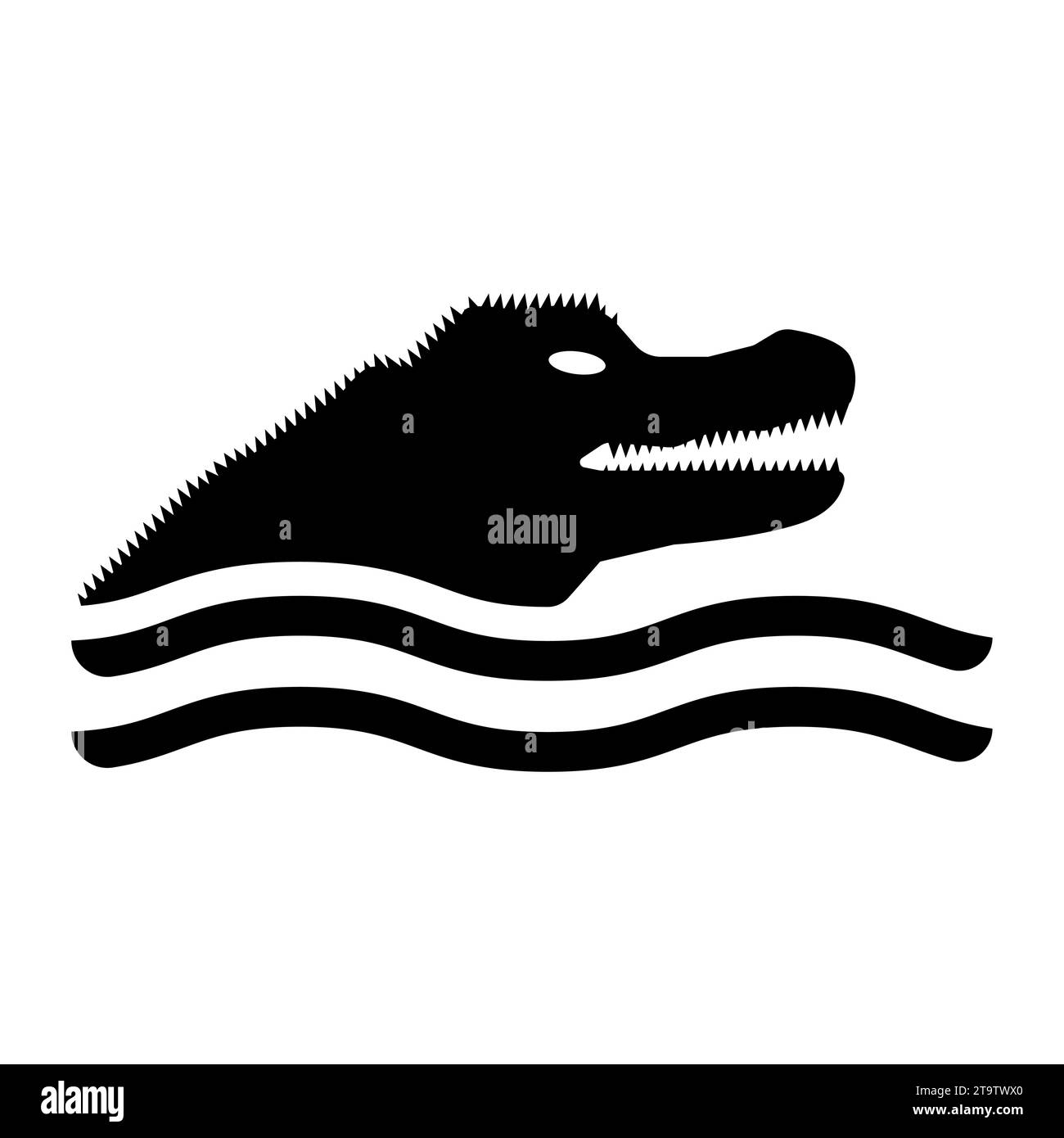 Enseigne Alligator, enseigne de zone Alligator Illustration de Vecteur