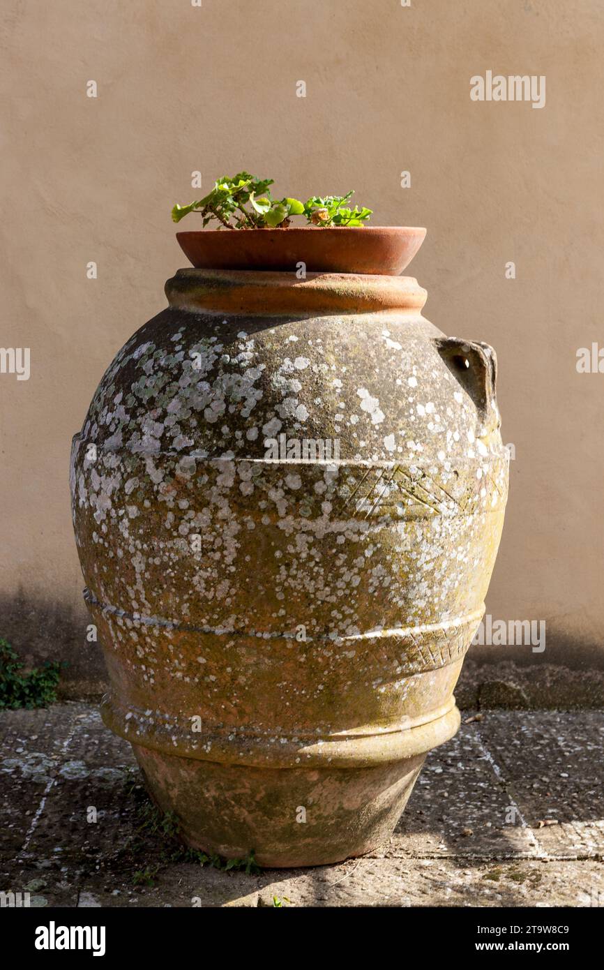 Ancien pot romain, Arezzo AR, Italie Banque D'Images