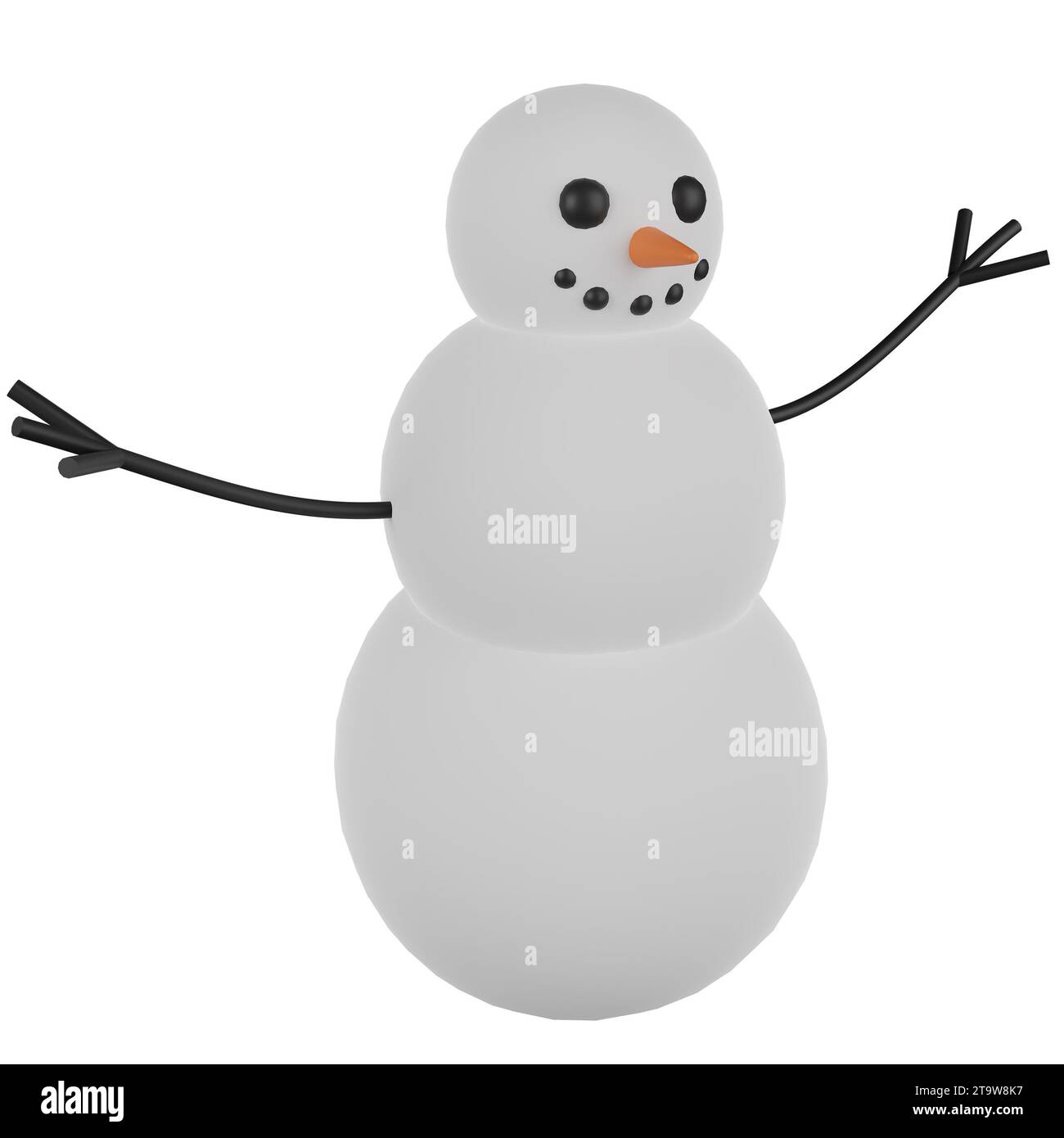 Bonhomme de neige Jolly, orné d'un nez de carotte et d'un chapeau, apportant la joie hivernale. Banque D'Images