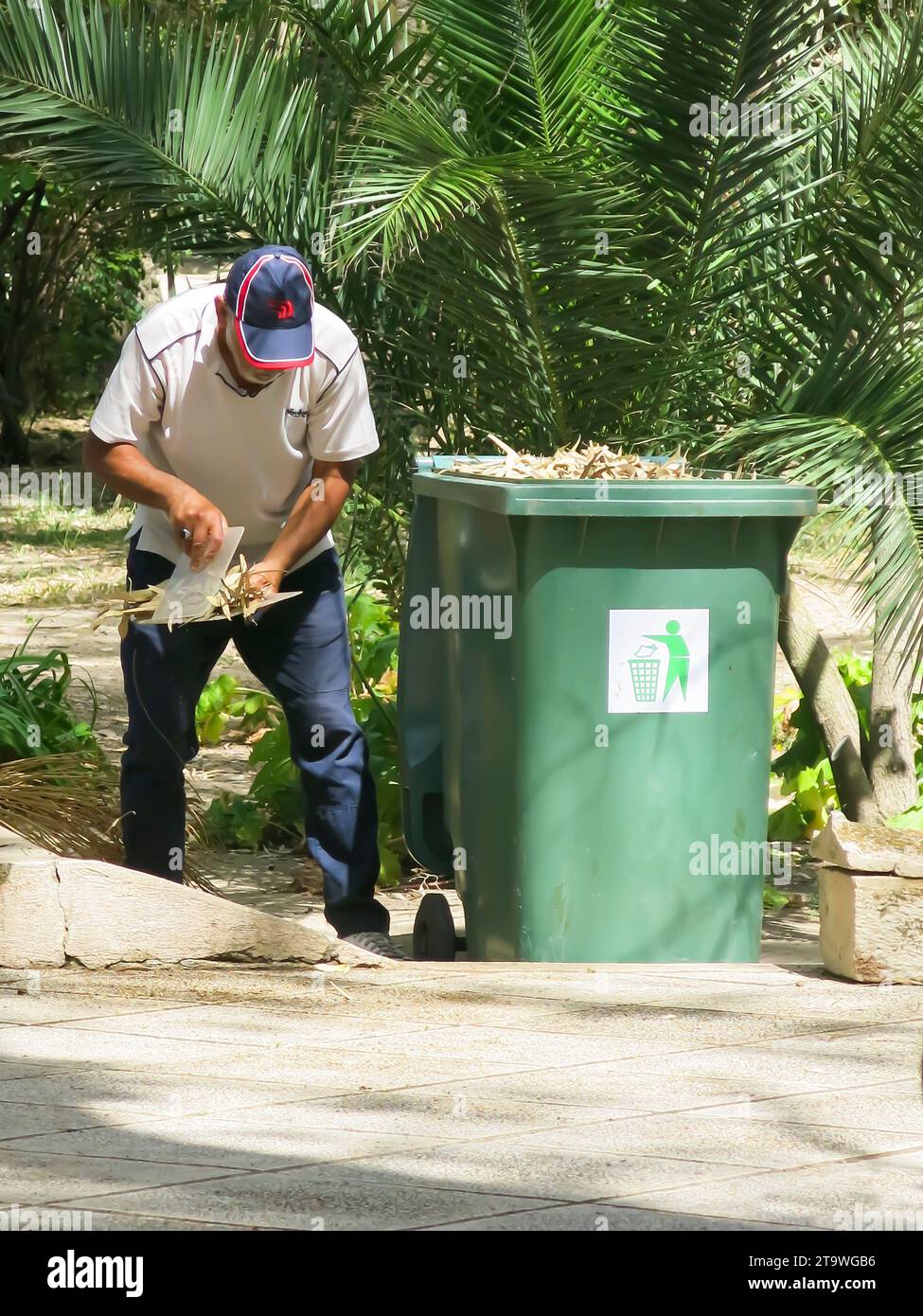 Gardner s'occupe de Park Maintenance Banque D'Images