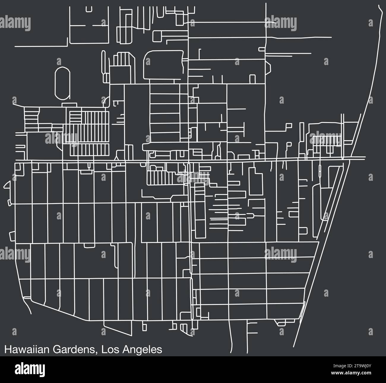 Carte des rues de la VILLE DES JARDINS HAWAÏENS, CONSEIL MUNICIPAL DE LOS ANGELES Illustration de Vecteur