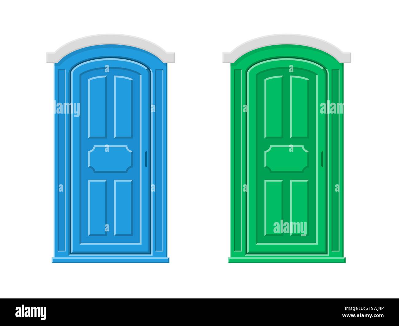 toilettes mobiles portables en plastique utilisées dans les lieux publics isolés sur fond blanc. Cabine de toilette bio chimique. Toilettes WC toilettes cabine. Illustration de Vecteur