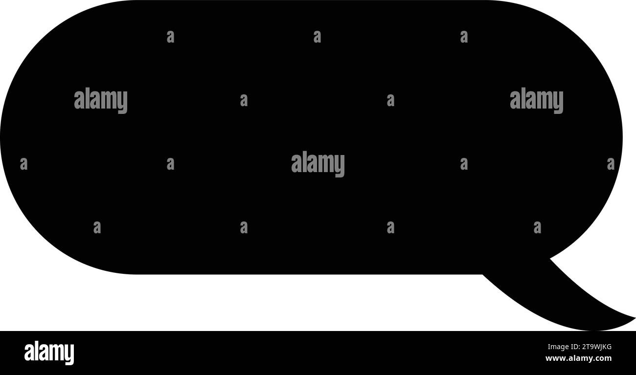 Bulle vocale plate. Bulle de conversation. Parler texte de bulle, boîte de chat, vecteur de dessin animé de silhouette de boîte de message vide Illustration de Vecteur