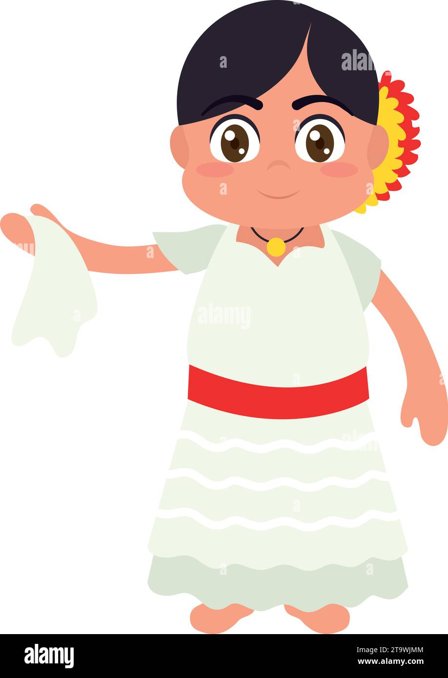 femme péruvienne avec robe traditionnelle Illustration de Vecteur