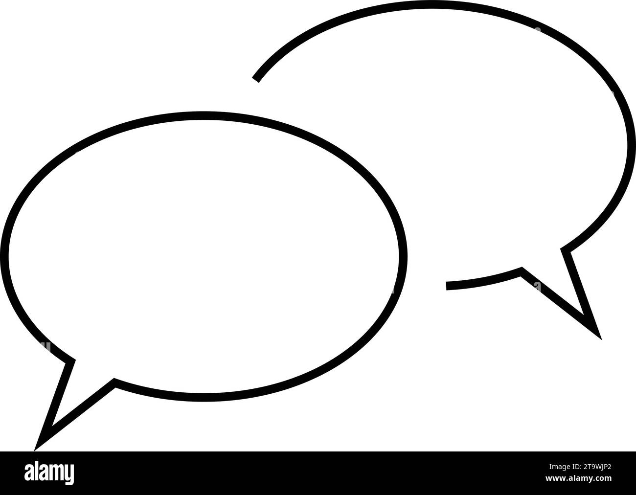 Bulle de parole en ligne. Bulle de conversation. Parler texte de bulle, boîte de chat, vecteur de dessin animé de contour de boîte de message vide Illustration de Vecteur