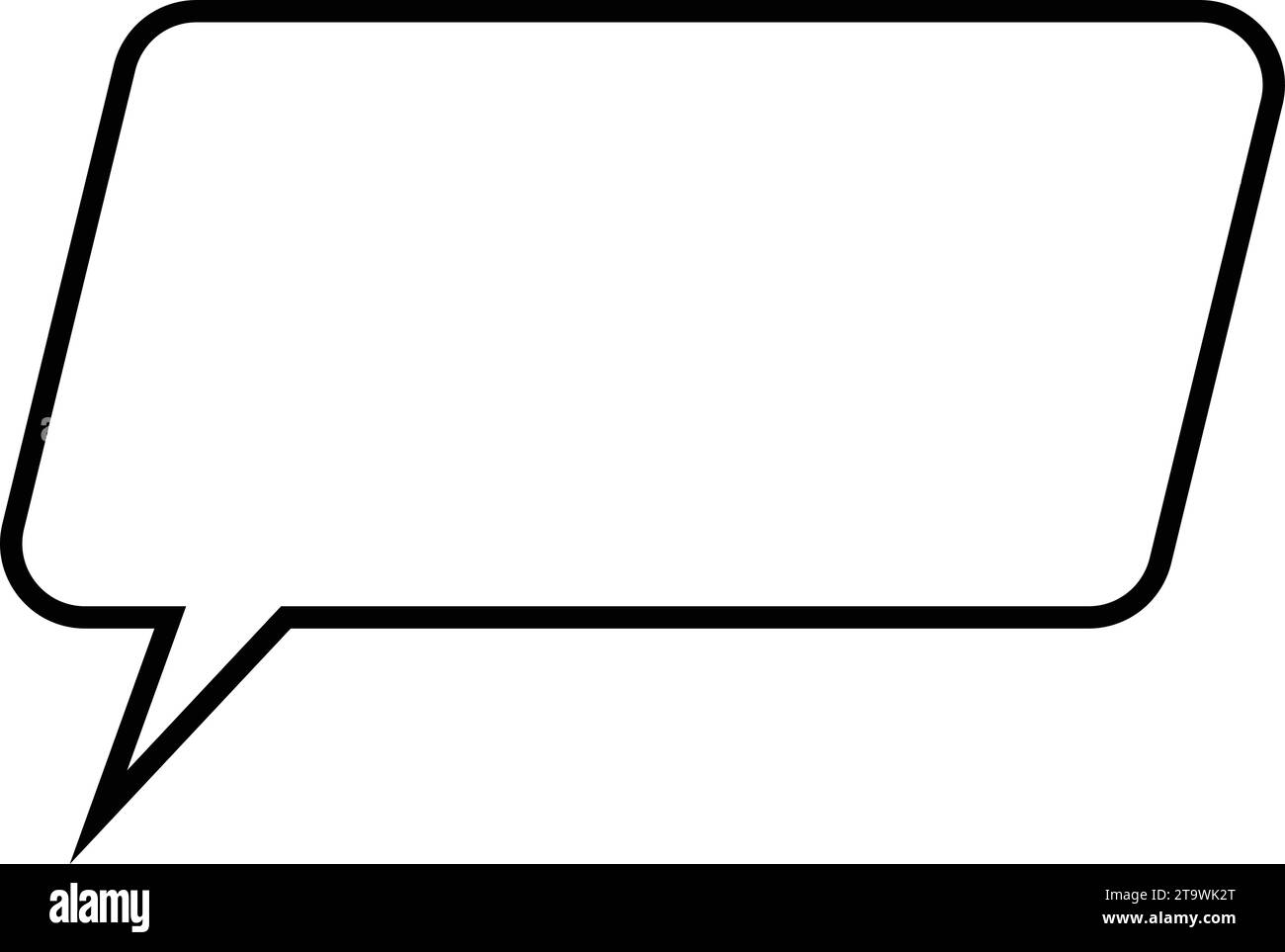 Bulle de parole en ligne. Bulle de conversation. Parler texte de bulle, boîte de chat, vecteur de dessin animé de contour de boîte de message vide Illustration de Vecteur