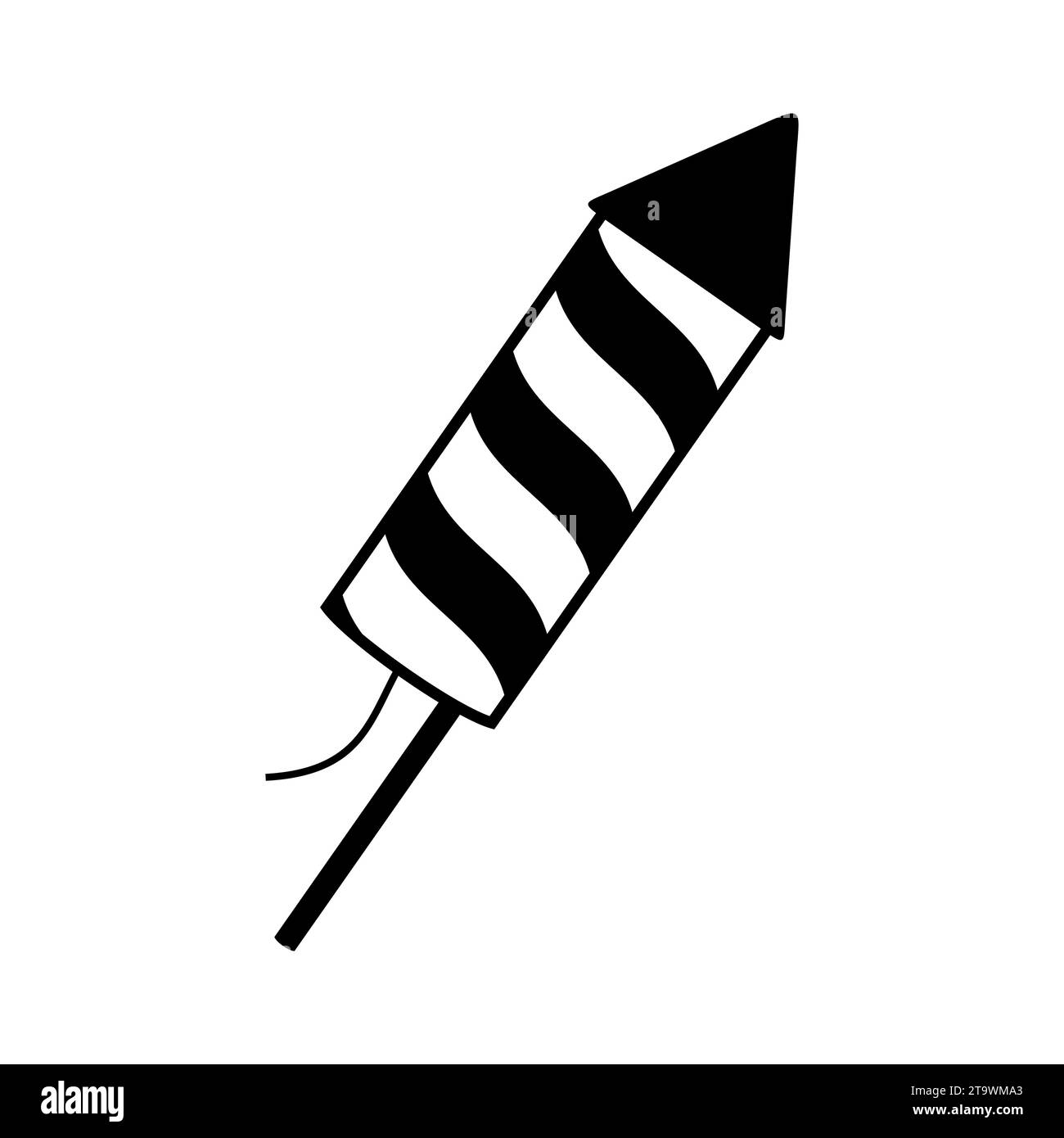 Icône de fusée de feu d'artifice isolé sur fond blanc. Firecracker pour fête, signe pyrotechnique. Illustration vectorielle. Illustration de Vecteur