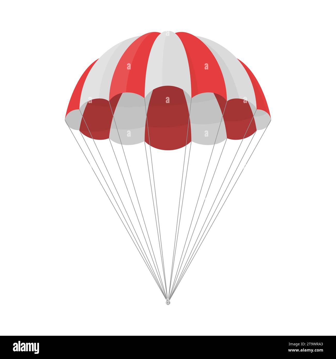 Parachute de lancement de cargaison isolé sur fond blanc. Descente gratuite et vol dans l'espace livraison cadeaux et marchandises avec surprise agréable soudaine Illustration de Vecteur