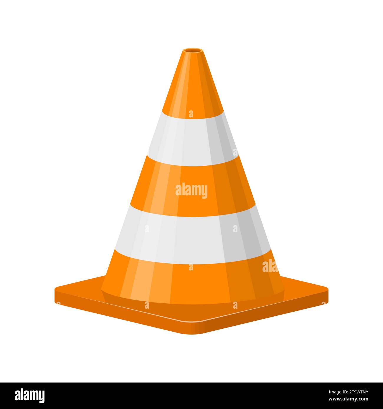 Cône de signalisation isolé sur fond blanc. Icône de cône de route de démolition. symbole d'avertissement de circulation pour les voitures, arrêter de bouger, pour déplacer le signe, dangereux Illustration de Vecteur