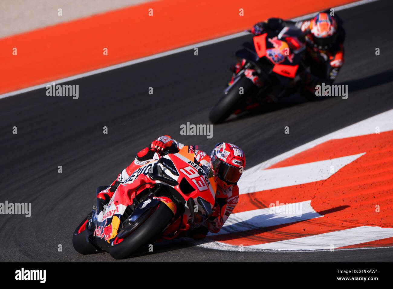 Valencia, Espagne. 26 novembre 2023. Valence, Espagne, 26. Novembre 2023 ; Marc Marquez d'Espagne et l'équipe Repsol Honda pendant le Championnat du monde moto GP. Moto GP Grand Prix de la Comunitat Valenciana, circuit Ricardo Toro près de Cheste - image payante - crédit photo : © Eric ALONSO/ATP images (ALONSO Eric/ATP/SPP) crédit : SPP Sport Press photo. /Alamy Live News Banque D'Images