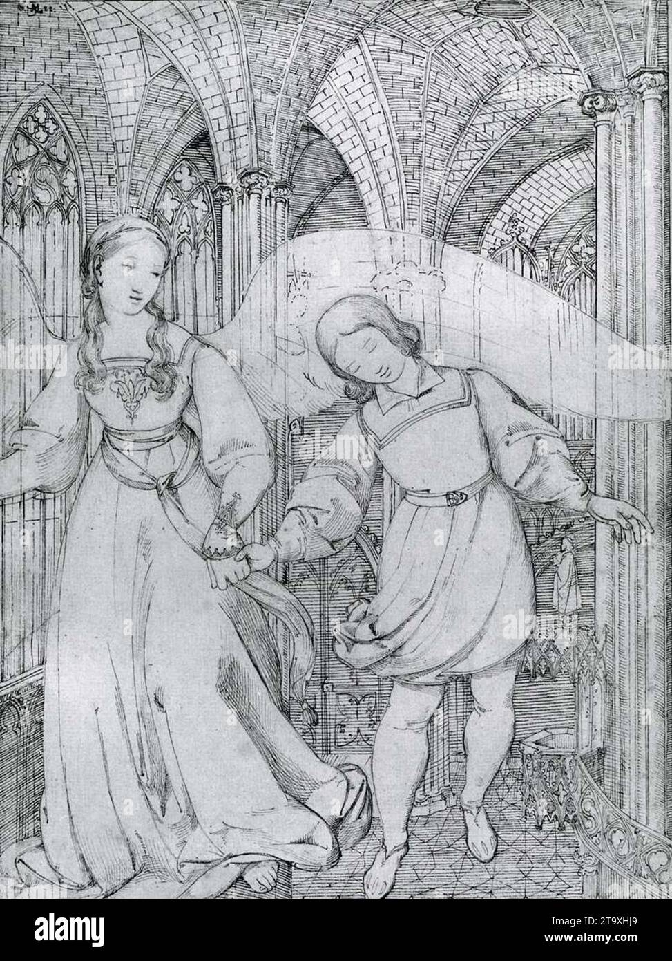 Le rêve d'Erwin von Steinbach 1822 par Moritz Von Schwind Banque D'Images