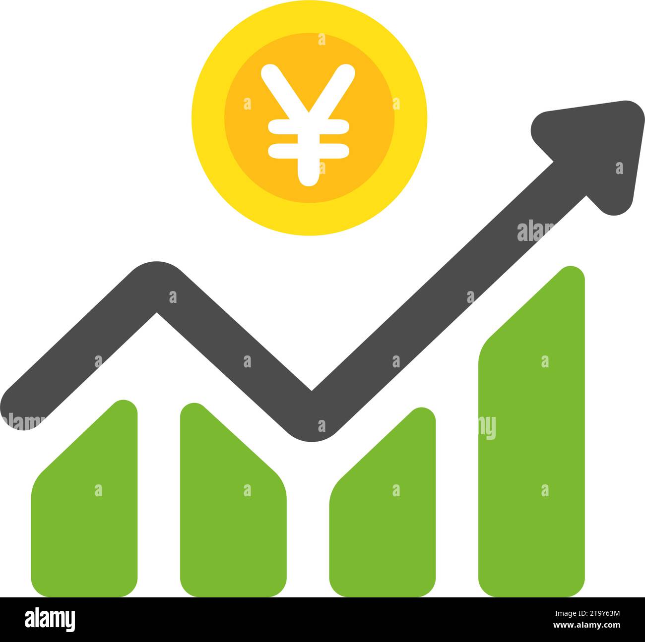 Investissement régulier (investissement à long terme,) illustration d'icône vectorielle ( yen japonais ) Illustration de Vecteur