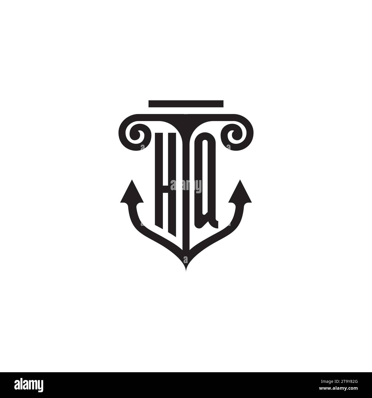 Logo de concept de combinaison pilier et ancre HQ dans un design de haute qualité Illustration de Vecteur