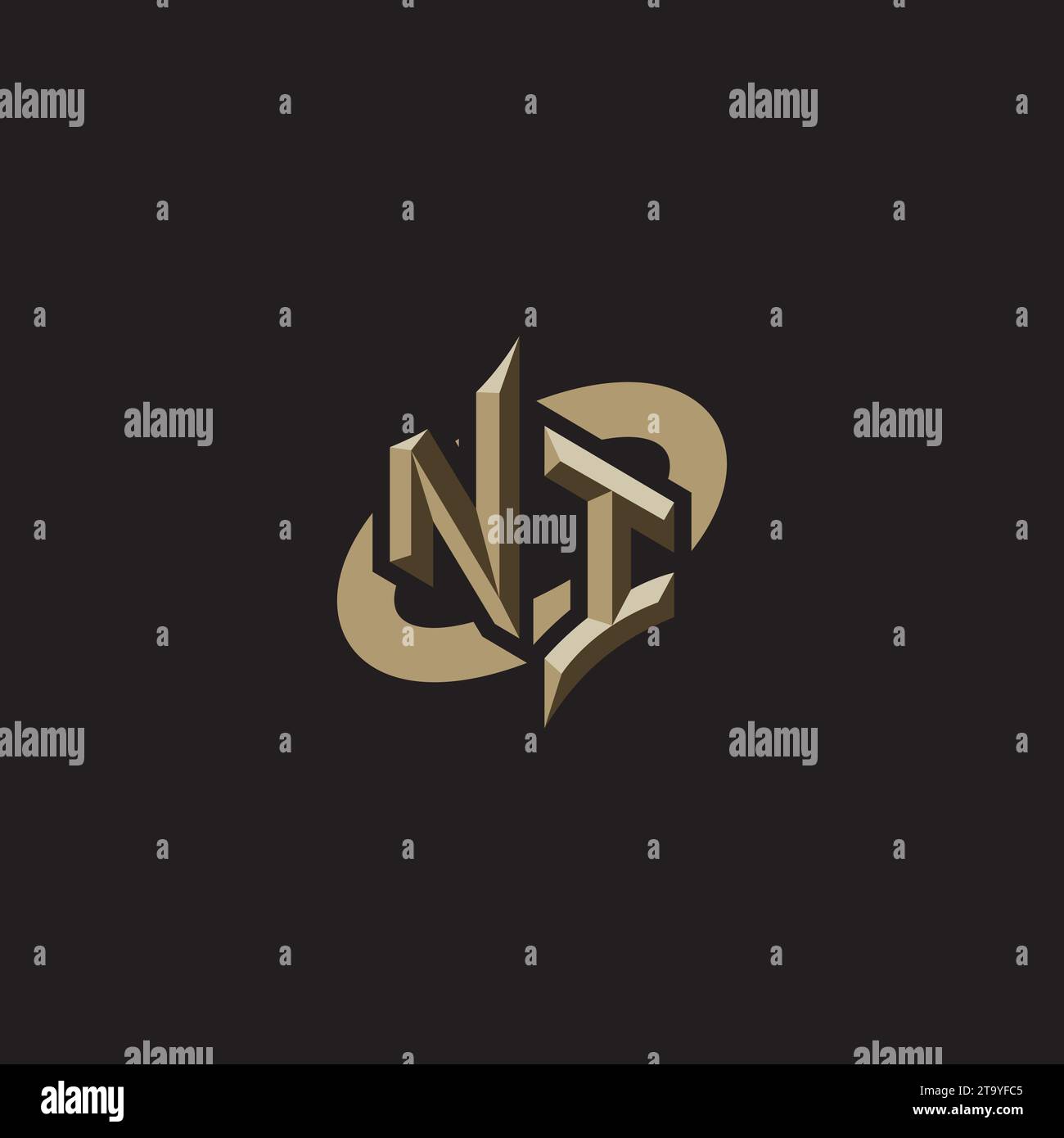 NI Premium initial Gaming logos designs, thèmes et modèles pour les jeux, Twitch et youtube Illustration de Vecteur