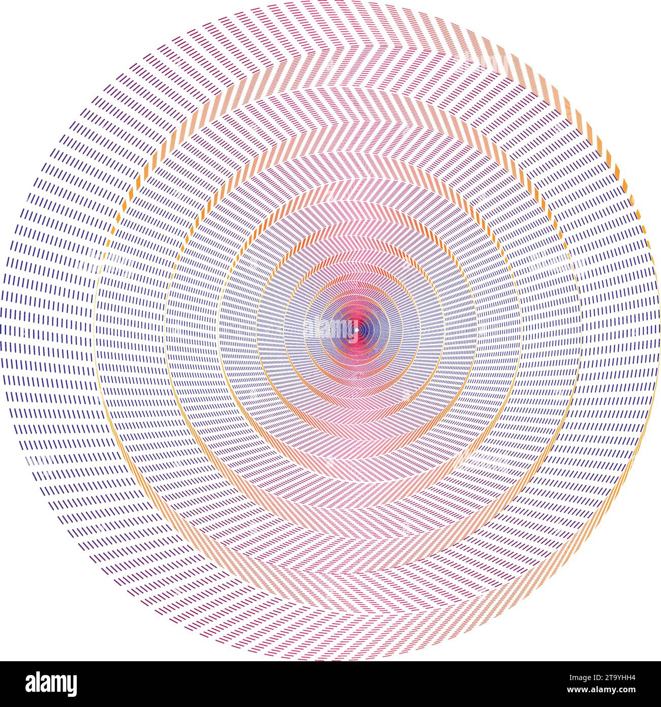 Spirale avec des lignes en cercle comme symbole sans fin. Fond de ligne d'art géométrique dégradé abstrait, logo, icône ou tatouage. illusion d'optique. Illustration de Vecteur