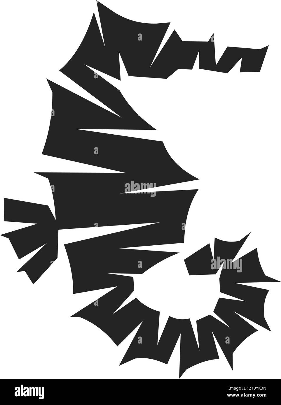 Modèle de logo de cheval de mer isolé. Identité de marque. Icône graphique vectoriel abstrait Illustration de Vecteur