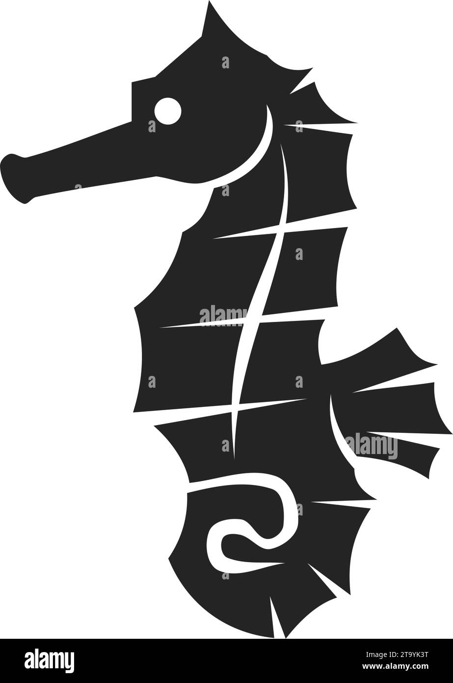 Modèle de logo de cheval de mer isolé. Identité de marque. Icône graphique vectoriel abstrait Illustration de Vecteur