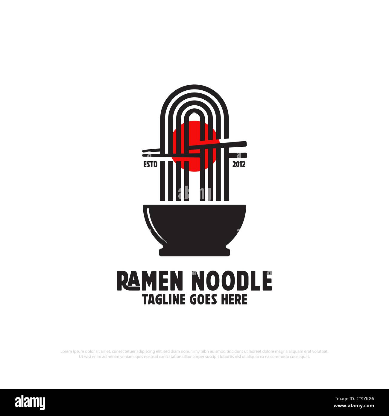 Vecteur de conception de logo de nouilles ramen, illustration vectorielle d'icône de logo de nourriture et de boissons, bon pour l'idée de logo de restaurant japonais Illustration de Vecteur