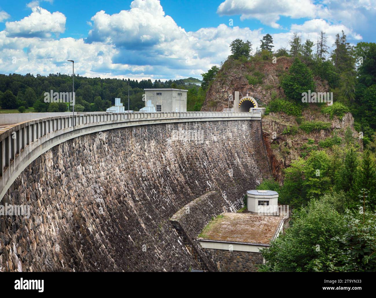 Vue du barrage du lac sec. Célèbre destination touristique à Pardubicky kraj, république tchèque, Union européenne. Banque D'Images