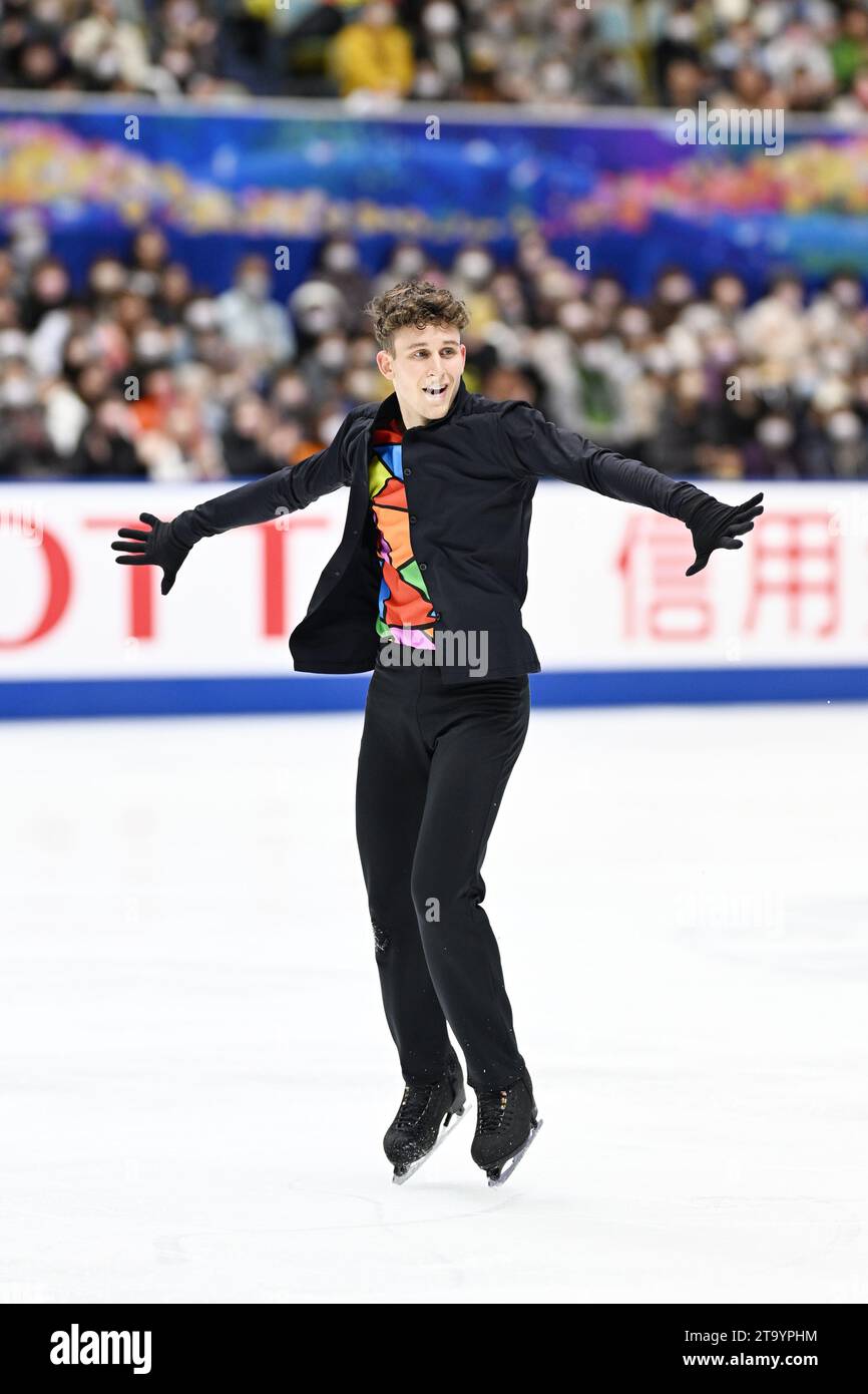 Lukas Britschgi (SUI), 24 NOVEMBRE 2023 - Patinage artistique : Grand Prix ISU de patinage artistique Trophée NHK 2023/24 Programme court masculin à Osaka, Japon. (Photo de MATSUO.K/AFLO SPORT) Banque D'Images