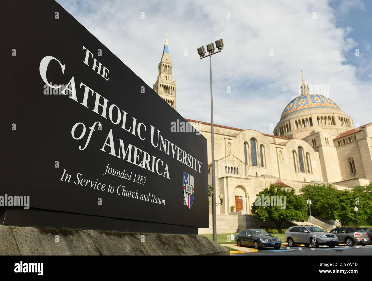 Washington, DC - 01 juin 2018 : Basilique du sanctuaire national de l'Immaculée conception à l'Université catholique d'Amérique Banque D'Images