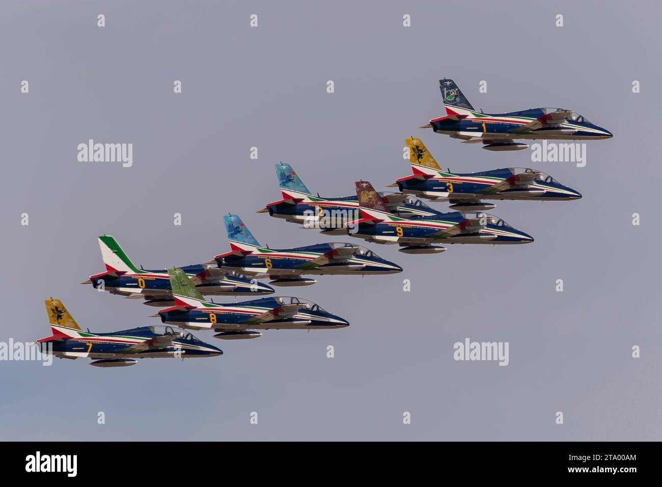 Frecce Tricolori au Dubai Air Show 2023 à Dubaï, Émirats arabes Unis Banque D'Images