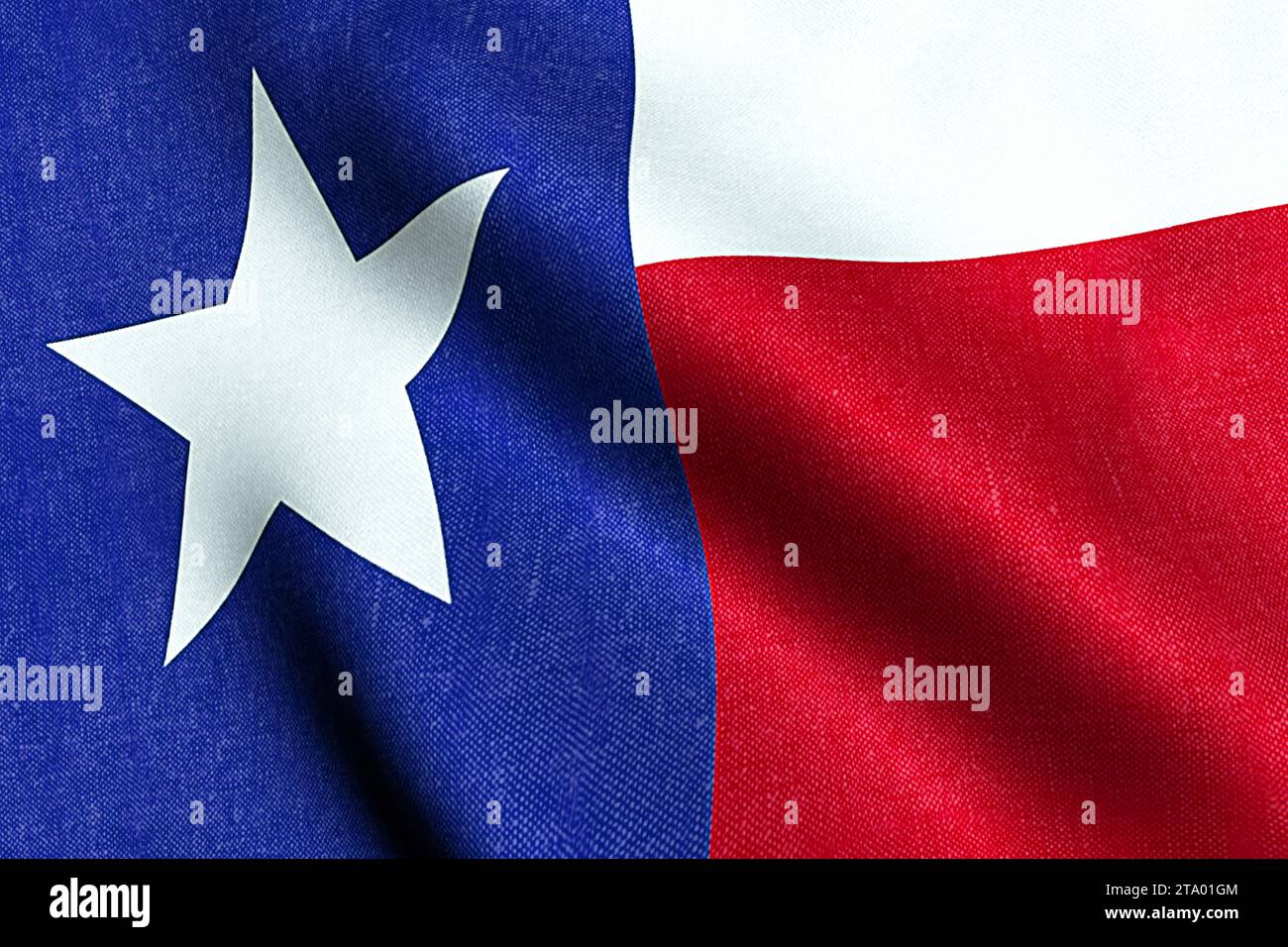 ondulation texture de tissu du drapeau avec la couleur bleue et rouge de la nation texas, nation des états-unis, états-unis Banque D'Images