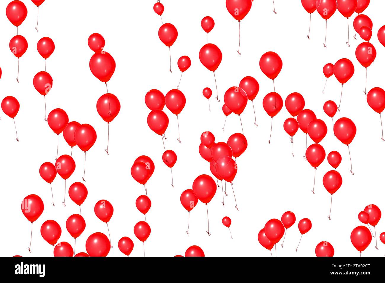 ballons rouges sur fond blanc, couleur rouge, fête festive événement de vacances, anniversaire d'anniversaire Banque D'Images