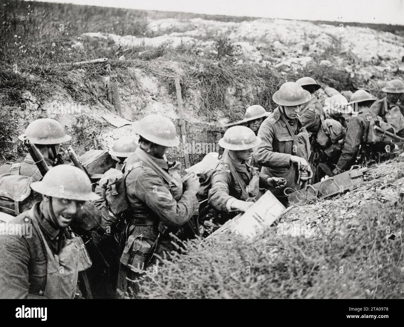 WW1 première Guerre mondiale - Patrouille des Seaforth Highlanders Banque D'Images