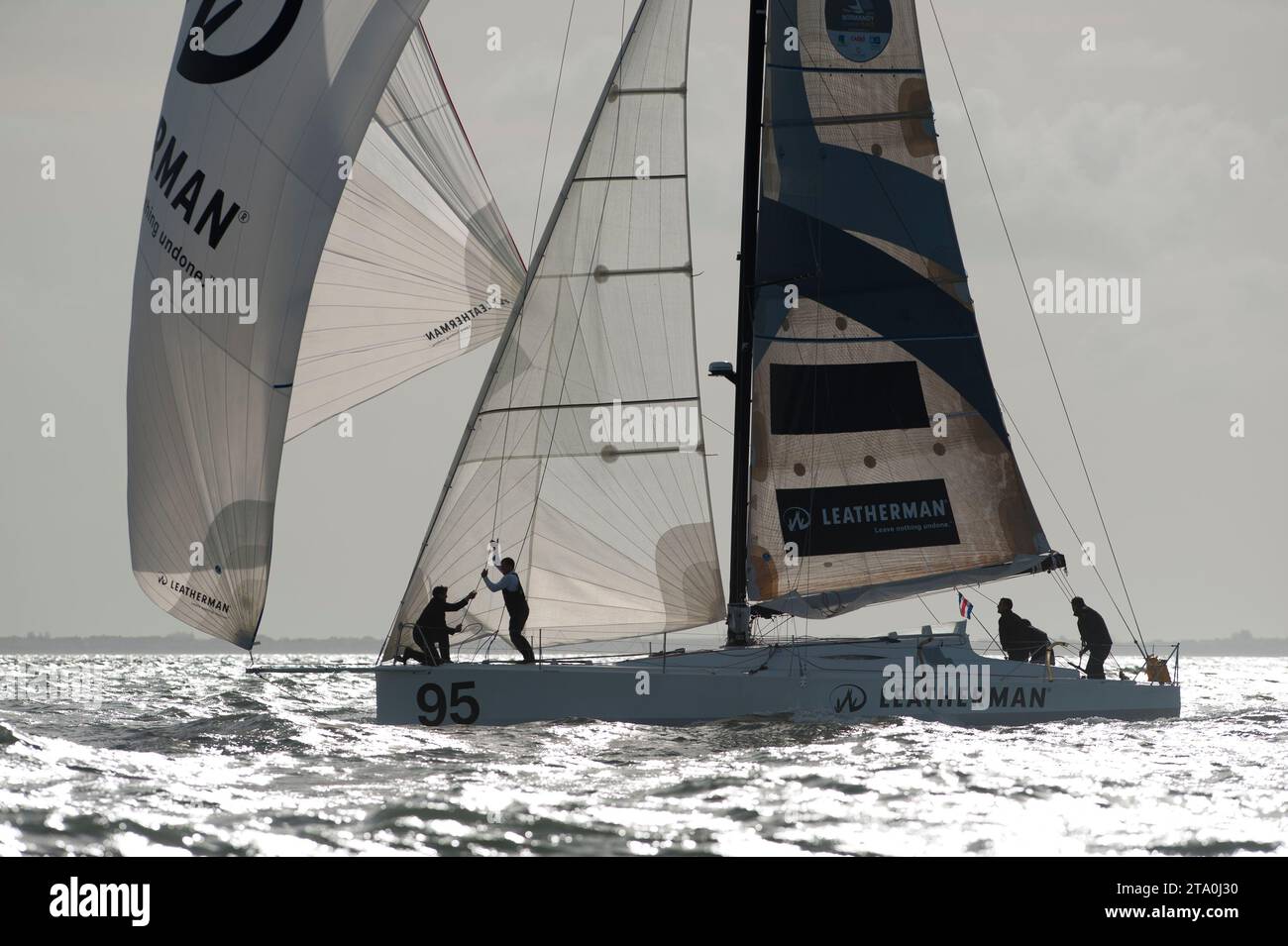 VOILE - MONDIAL CLASS 40 2012 - LA ROCHELLE (FRA) - 03/10/2012 - PHOTO OLIVIER BLANCHET / DPPI - LEATHERMAN - SKIPPER / JEAN GALFIONE (FRA95) Banque D'Images