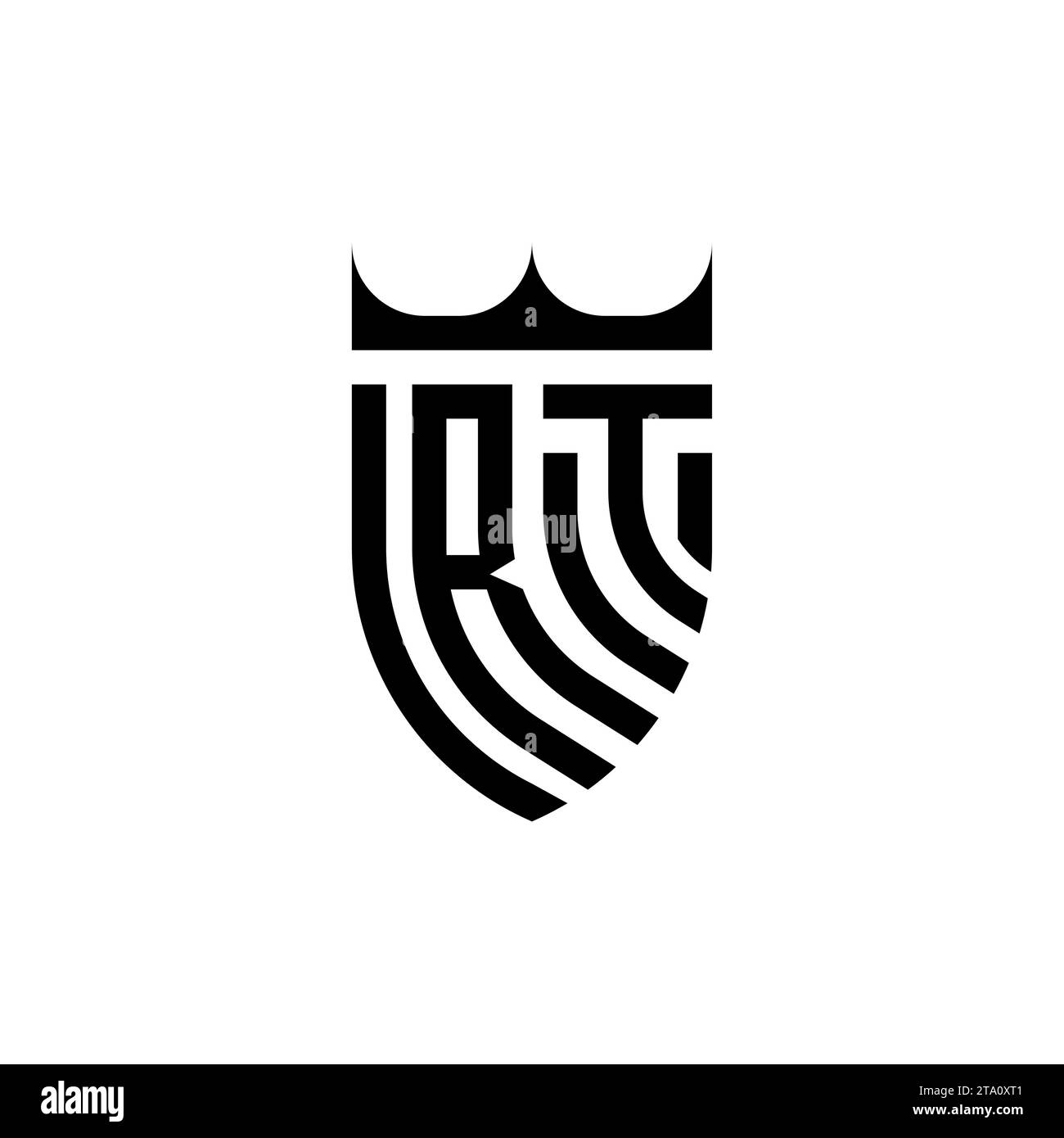 Lettres initiales du logo RT Luxury dans un design professionnel de haute qualité qui s'imprimera bien Illustration de Vecteur