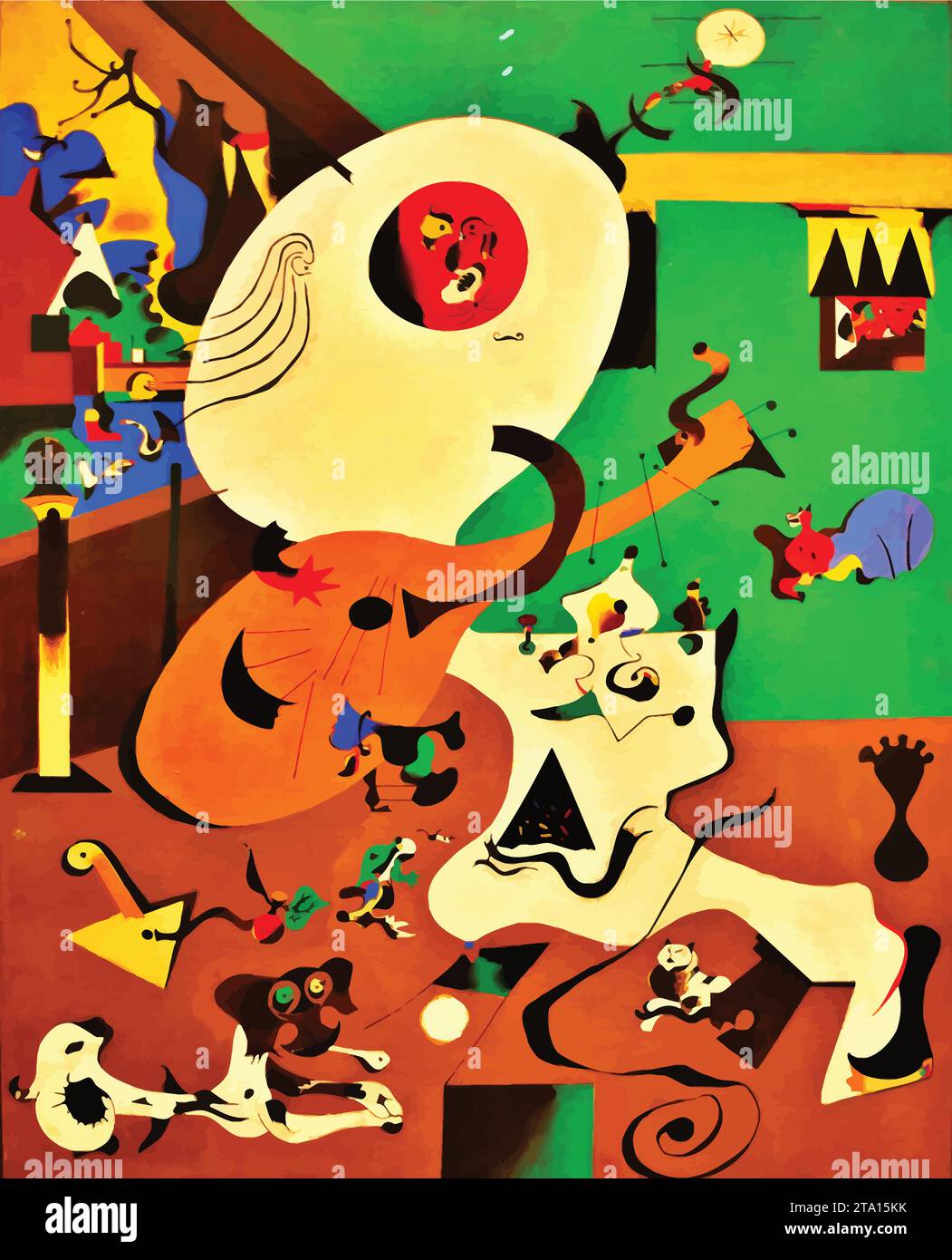 Intérieur néerlandais I, 1928 – Joan Miró Illustration de Vecteur