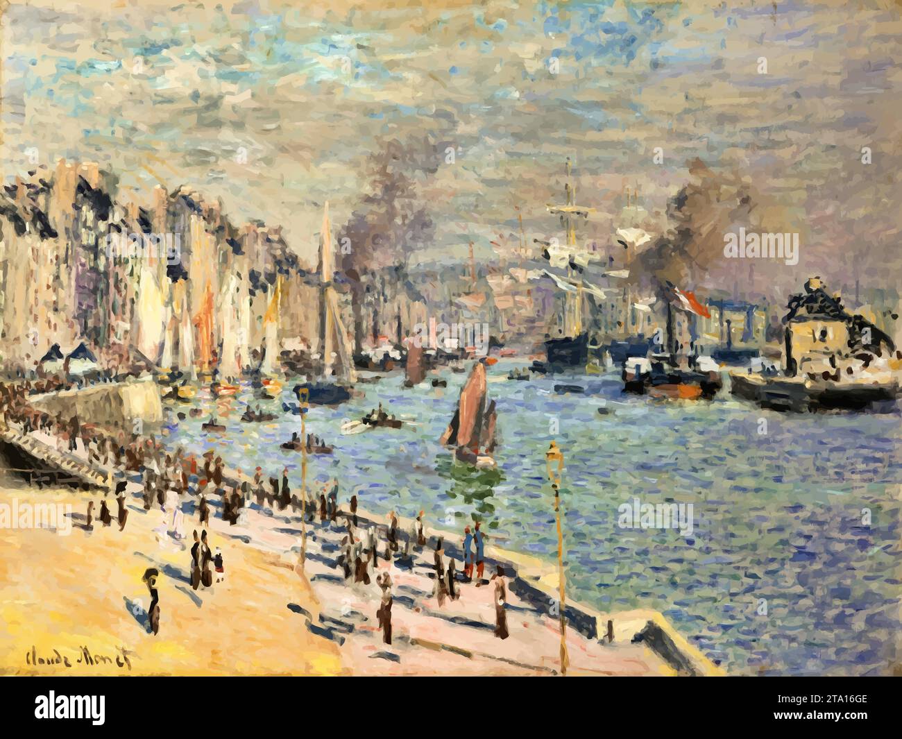 Port du Havre, 1874 (peinture) de l'artiste Monet, Claude (1840-1926) / Français. Illustration de Vecteur