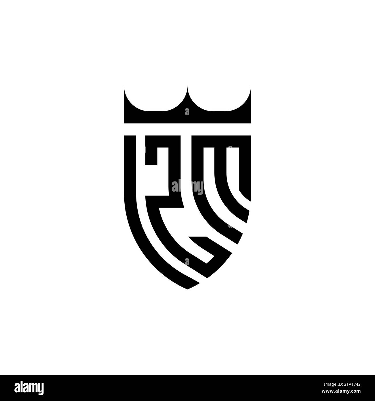 Lettres initiales du logo ZM Luxury dans un design professionnel de haute qualité qui s'imprimera bien Illustration de Vecteur