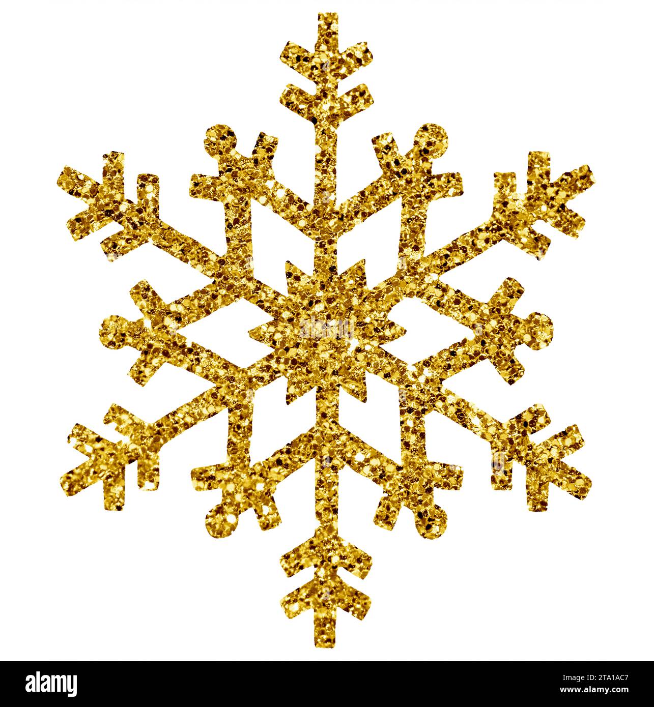 Noël, graphiques d'effet de pochoir avec des cristaux de neige, avec des bords et des lignes irréguliers, dans certains endroits, les lignes sont fissurées, manquantes. Couleur jaune de Banque D'Images