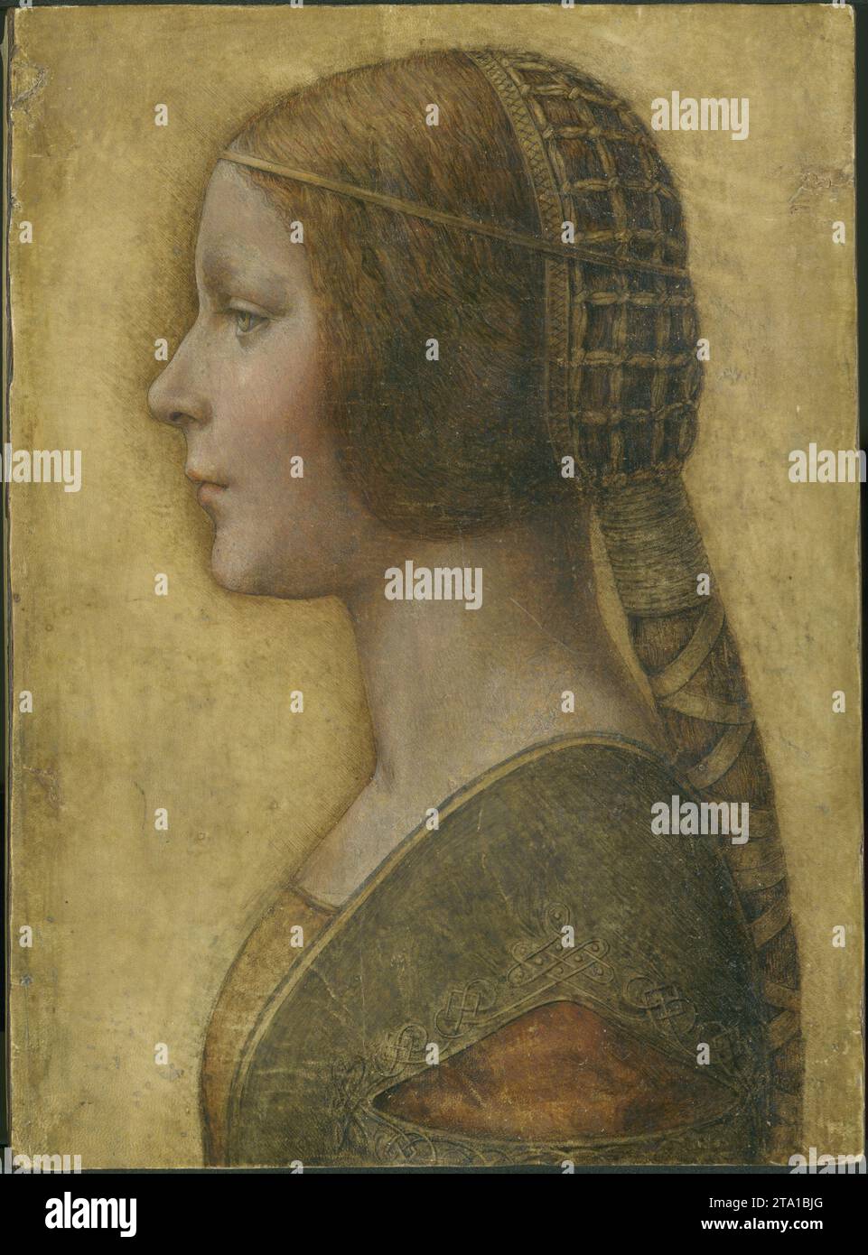 Profil d'une Jeune Fiancee - Leonardo Da Vinci, c 1495 Banque D'Images
