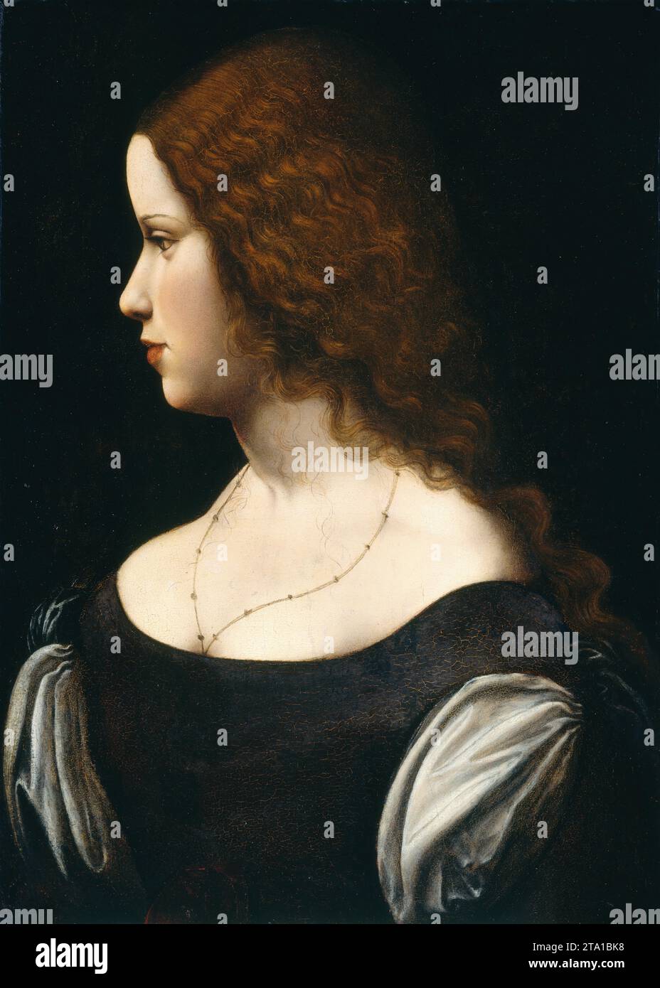 Réalisé par un disciple de Léonard de Vinci, Portrait d'une jeune dame, c. 1500 Banque D'Images