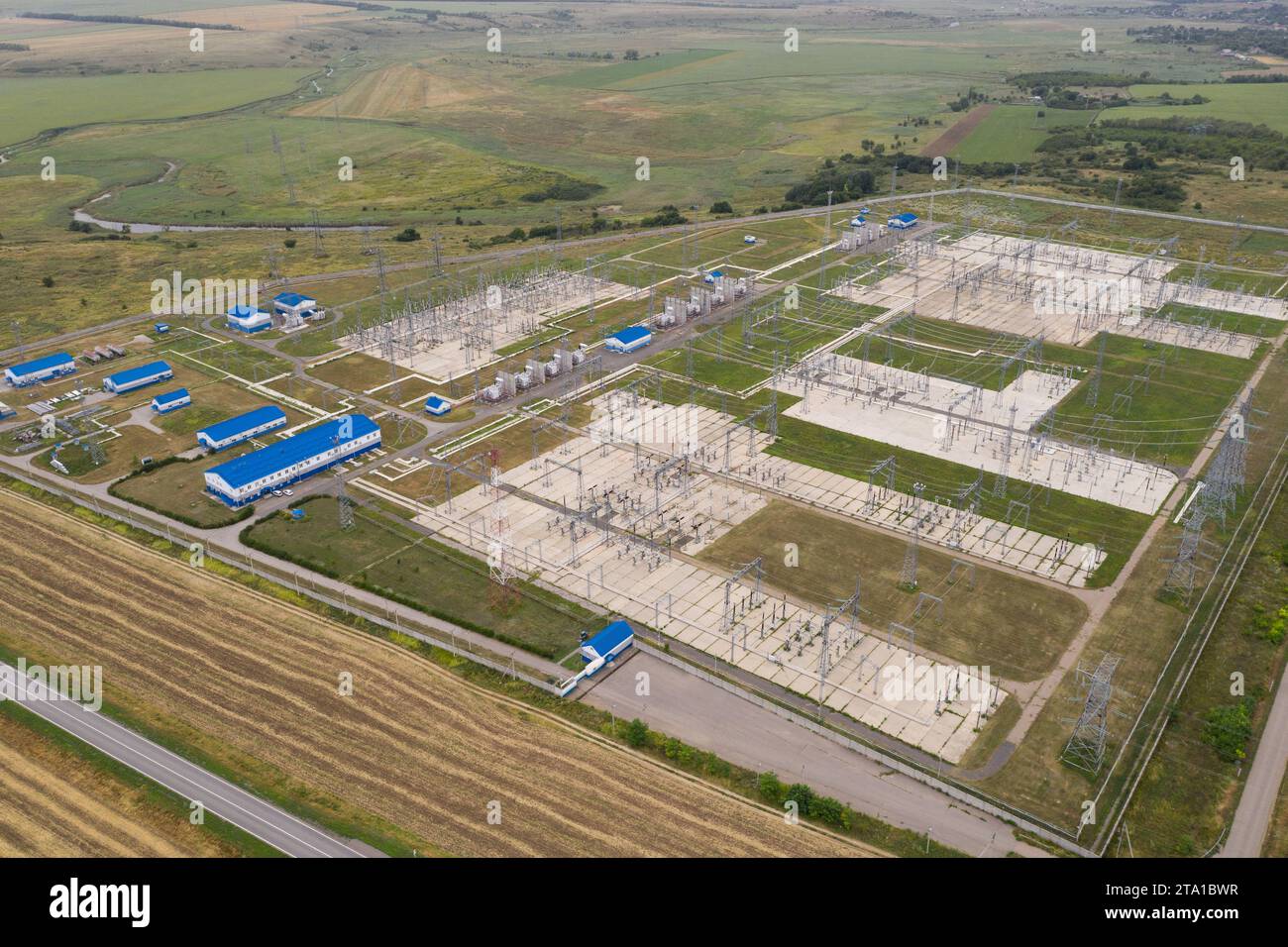 Vue aérienne de la centrale électrique. Banque D'Images