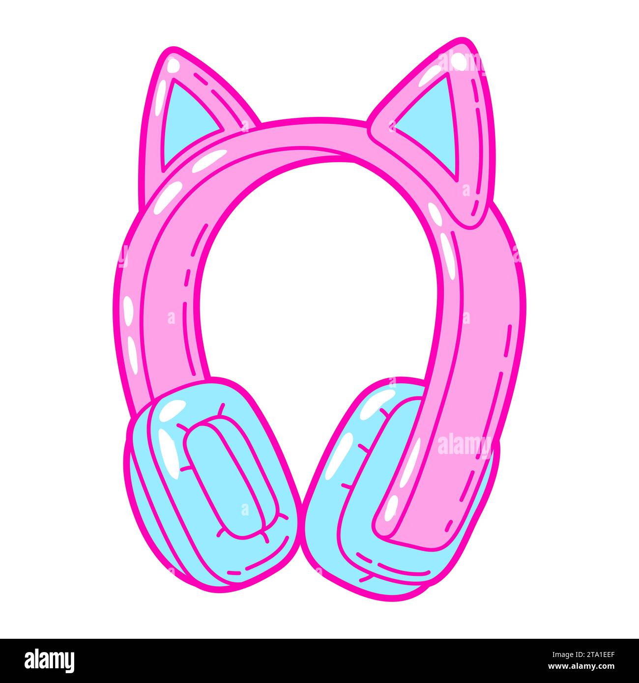 Illustration d'un casque. Icône colorée et mignonne. Symbole créatif de style dessin animé. Illustration de Vecteur