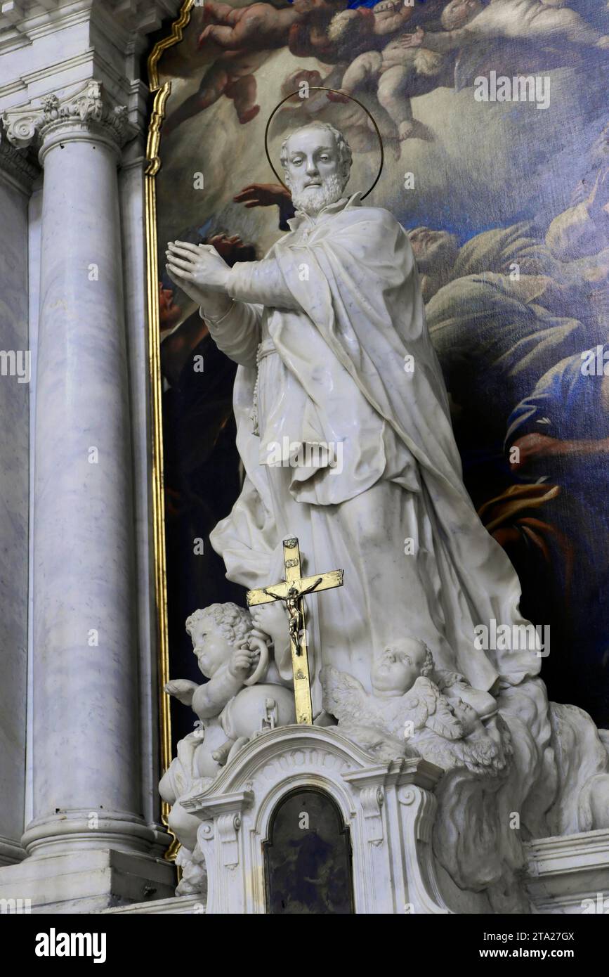 Détail, l'autel de l'Assomption, Basilique de Santa Maria della Salute, construite au 17e siècle, Grand Canal, Venise, Vénétie, Italie Banque D'Images