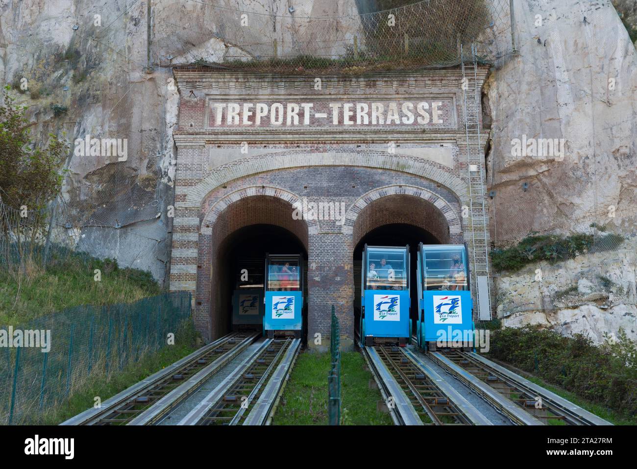 Funiculaire, le Treport, le Treport, Seine-Maritime, Normandie, France Banque D'Images