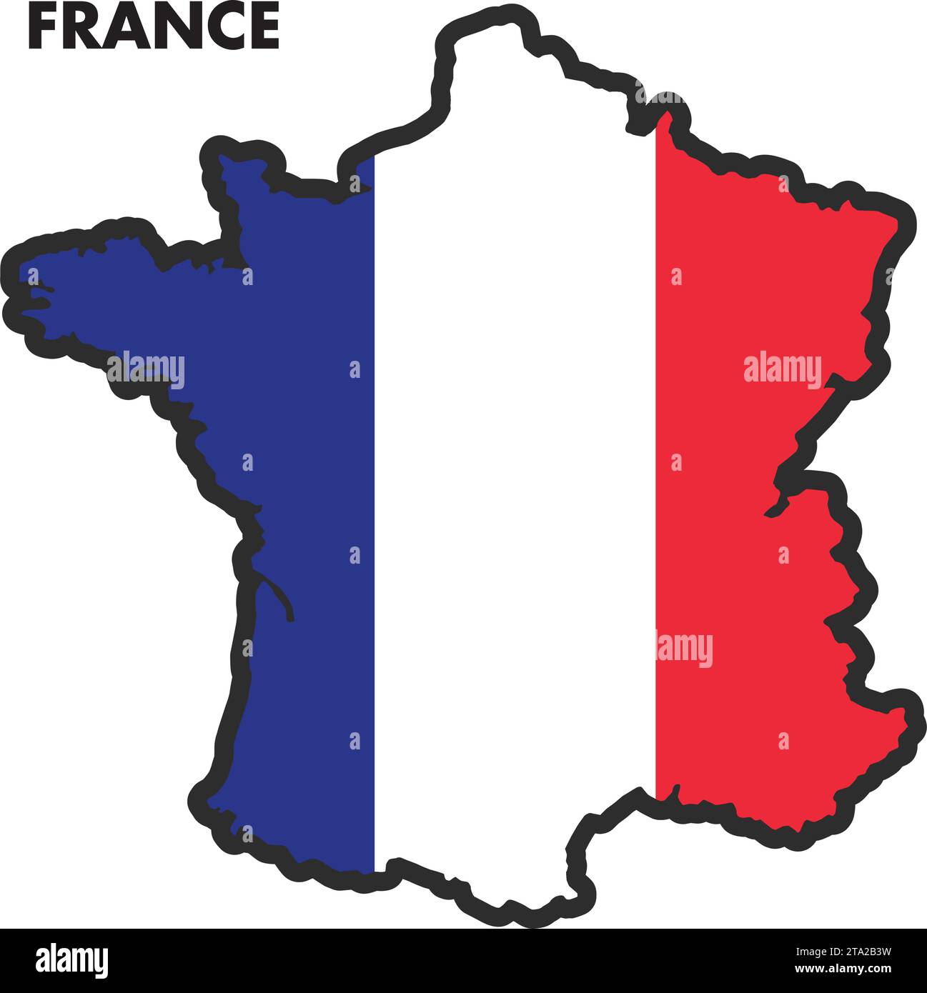Carte isolée de la France avec son drapeau Vector illustration Illustration de Vecteur