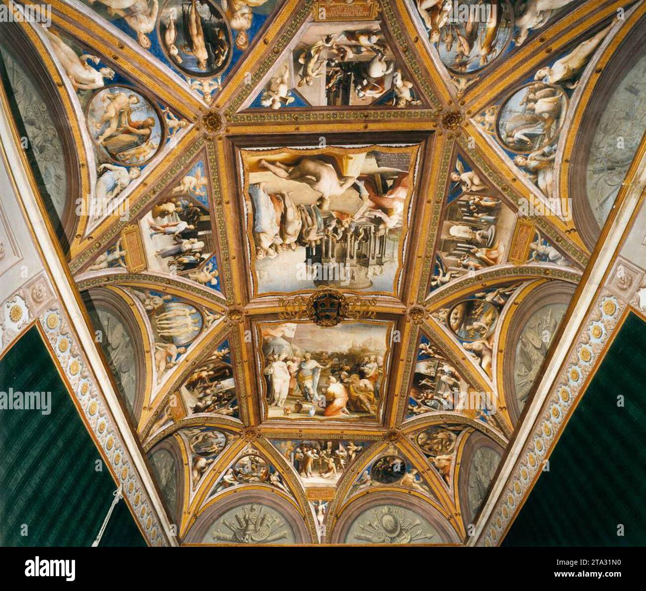Vue de la voûte au plafond 1519-23 par Domenico Beccafumi Banque D'Images