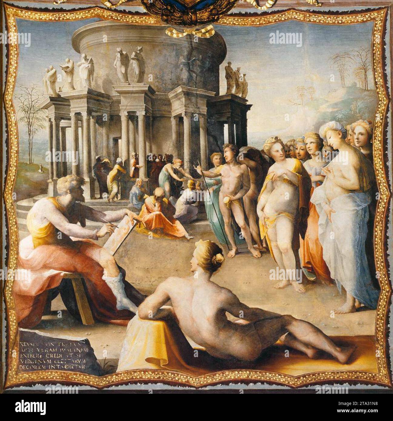 Zeuxis et les filles de Croton 1519-23 par Domenico Beccafumi Banque D'Images