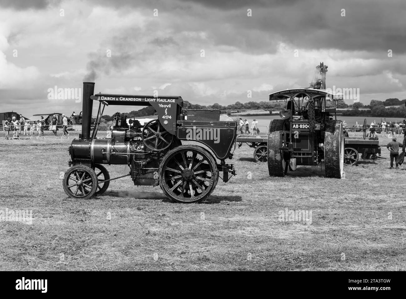 Low Ham.Somerset.United Kingdom.July 23rd 2023.Un moteur de traction restauré est exposé au Somerset Steam and Country show Banque D'Images