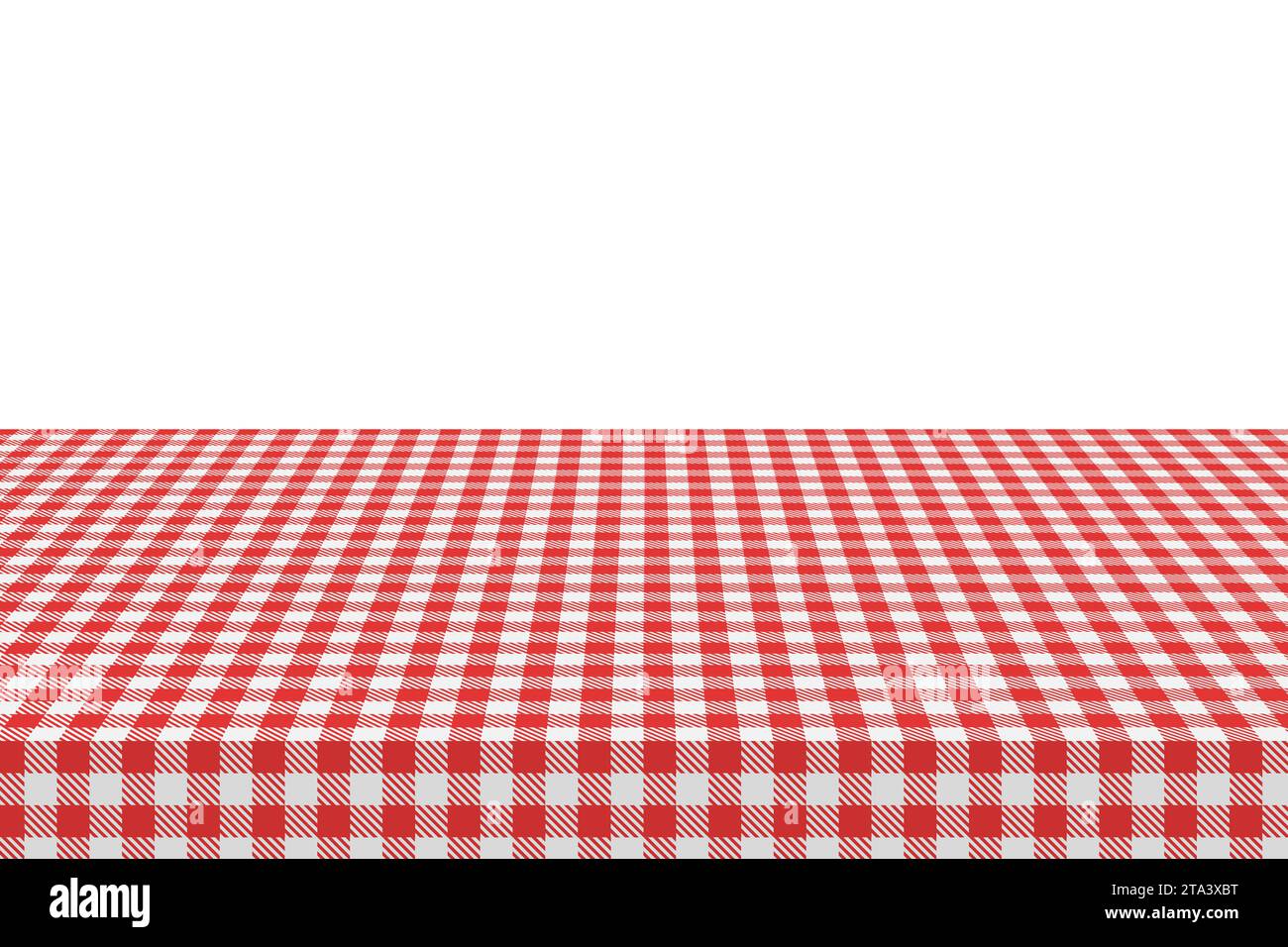 La table de pique-nique est recouverte d'une nappe à carreaux. Textile Vichy blanc rouge. Nettoyer la surface avec du textile, modèle pour le menu de café de restaurant ad Illustration de Vecteur